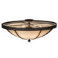 Meyda Lighting Dominga 30" 6-Light Oil Rubbed Bronze Flush Mount Light With Beige Botticino Idalight Shade Glass