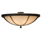 Meyda Lighting Dominga 30" 6-Light Oil Rubbed Bronze Flush Mount Light With Beige Botticino Idalight Shade Glass