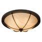 Meyda Lighting Dominga 30" 6-Light Oil Rubbed Bronze Flush Mount Light With Beige Botticino Idalight Shade Glass