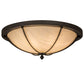 Meyda Lighting Dominga 30" 6-Light Oil Rubbed Bronze Flush Mount Light With Beige Botticino Idalight Shade Glass