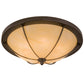 Meyda Lighting Dominga 30" 6-Light Timeless Bronze Flush Mount Light With Botticino Idalight Shade Glass
