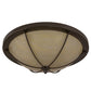 Meyda Lighting Dominga 30" 6-Light Timeless Bronze Flush Mount Light With Botticino Idalight Shade Glass