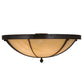 Meyda Lighting Dominga 30" 6-Light Timeless Bronze Flush Mount Light With Botticino Idalight Shade Glass