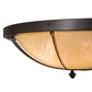 Meyda Lighting Dominga 30" 6-Light Timeless Bronze Flush Mount Light With Botticino Idalight Shade Glass