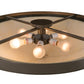 Meyda Lighting Dominga 30" 6-Light Timeless Bronze Flush Mount Light With Botticino Idalight Shade Glass