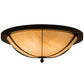 Meyda Lighting Dominga 30" 6-Light Timeless Bronze Flush Mount Light With Botticino Idalight Shade Glass