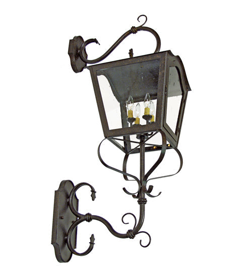 Meyda Lighting Dominic 15" 4-Light Cajun Spice Wall Sconce With Clear Seeded Shade Glass
