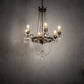 Meyda Lighting Dominique 28" 6-Light Black Hills Gold Chandelier With Ivory Faux Candlelight