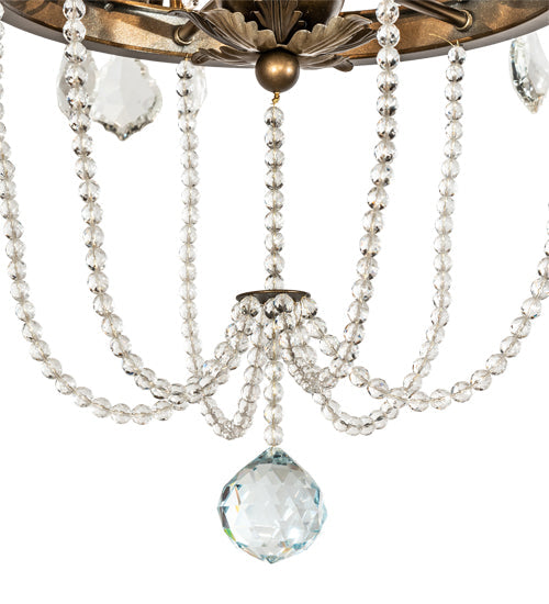 Meyda Lighting Dominique 28" 6-Light Black Hills Gold Chandelier With Ivory Faux Candlelight