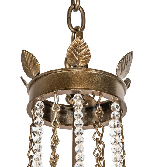 Meyda Lighting Dominique 28" 6-Light Black Hills Gold Chandelier With Ivory Faux Candlelight