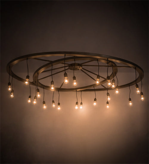 Meyda Lighting Donner 95" 24-Light Antique Hammered Gold Chandelier