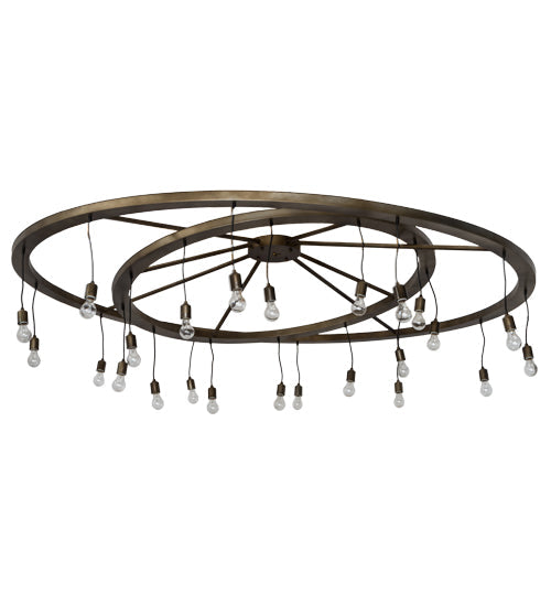 Meyda Lighting Donner 95" 24-Light Antique Hammered Gold Chandelier