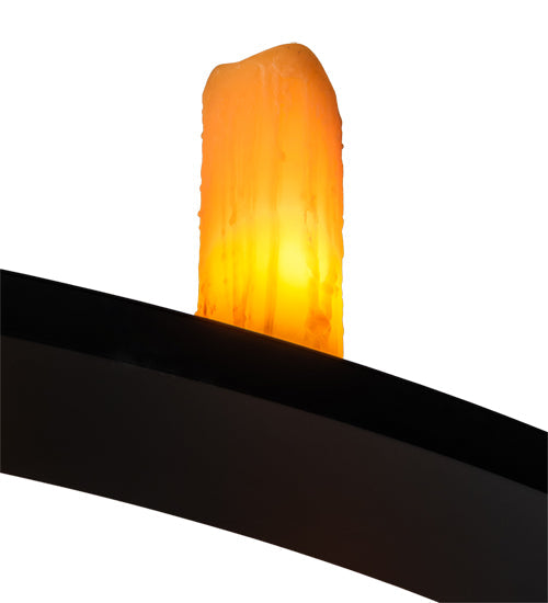 Meyda Lighting Donner 95" 24-Light Solar Black Chandelier With Amber Shade