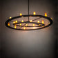 Meyda Lighting Donner 95" 24-Light Solar Black Chandelier With Amber Shade