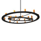 Meyda Lighting Donner 95" 24-Light Solar Black Chandelier With Amber Shade