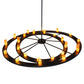Meyda Lighting Donner 95" 24-Light Solar Black Chandelier With Amber Shade