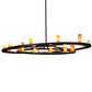 Meyda Lighting Donner 95" 24-Light Solar Black Chandelier With Amber Shade