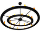 Meyda Lighting Donner 95" 24-Light Solar Black Chandelier With Amber Shade