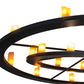 Meyda Lighting Donner 95" 24-Light Solar Black Chandelier With Amber Shade