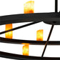 Meyda Lighting Donner 95" 24-Light Solar Black Chandelier With Amber Shade