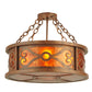 Meyda Lighting Donya 20" 4-Light Red Rust Semi-flush Mount Ceiling Light With Amber Mica Shade Glass