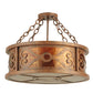 Meyda Lighting Donya 20" 4-Light Red Rust Semi-flush Mount Ceiling Light With Amber Mica Shade Glass