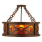 Meyda Lighting Donya 20" 4-Light Red Rust Semi-flush Mount Ceiling Light With Amber Mica Shade Glass