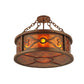 Meyda Lighting Donya 20" 4-Light Red Rust Semi-flush Mount Ceiling Light With Amber Mica Shade Glass