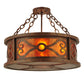 Meyda Lighting Donya 20" 4-Light Red Rust Semi-flush Mount Ceiling Light With Amber Mica Shade Glass