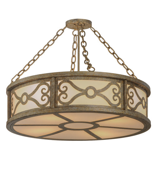 Meyda Lighting Donya 26" 4-Light Corinth Semi-flush Mount Ceiling Light With White Statuario Idalight Shade Glass