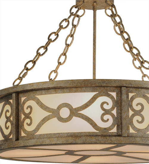 Meyda Lighting Donya 26" 4-Light Corinth Semi-flush Mount Ceiling Light With White Statuario Idalight Shade Glass