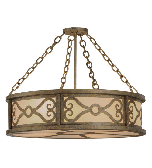 Meyda Lighting Donya 26" 4-Light Corinth Semi-flush Mount Ceiling Light With White Statuario Idalight Shade Glass