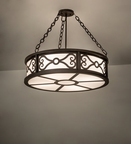 Meyda Lighting Donya 26" 4-Light Oil Rubbed Bronze Semi-flush Mount Light With White Statuario Idalight Shade
