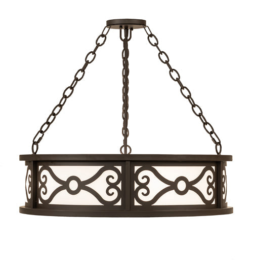 Meyda Lighting Donya 26" 4-Light Oil Rubbed Bronze Semi-flush Mount Light With White Statuario Idalight Shade