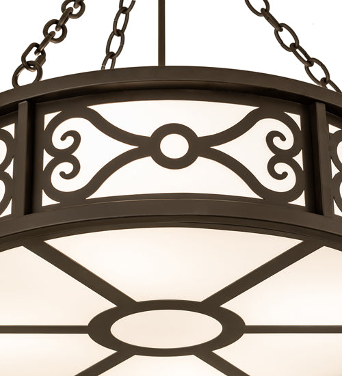 Meyda Lighting Donya 26" 4-Light Oil Rubbed Bronze Semi-flush Mount Light With White Statuario Idalight Shade