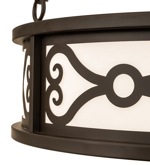 Meyda Lighting Donya 26" 4-Light Oil Rubbed Bronze Semi-flush Mount Light With White Statuario Idalight Shade