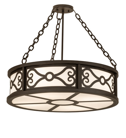 Meyda Lighting Donya 26" 4-Light Oil Rubbed Bronze Semi-flush Mount Light With White Statuario Idalight Shade