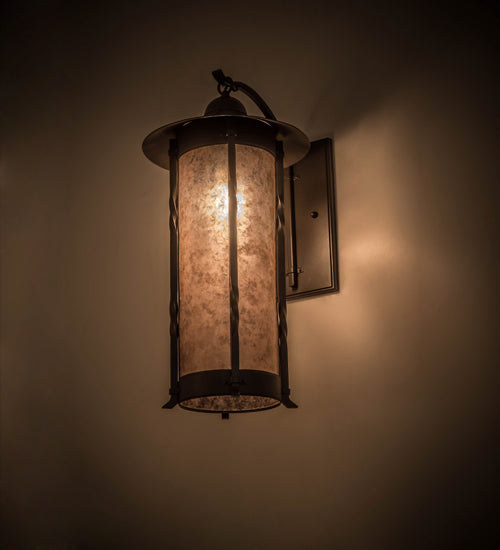Meyda Lighting Dorchester 12" Timeless Bronze Wall Sconce With Silver Mica Shade Glass