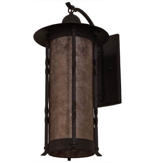 Meyda Lighting Dorchester 12" Timeless Bronze Wall Sconce With Silver Mica Shade Glass
