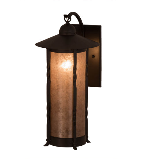 Meyda Lighting Dorchester 12" Timeless Bronze Wall Sconce With Silver Mica Shade Glass