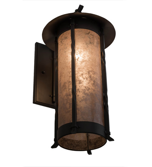 Meyda Lighting Dorchester 12" Timeless Bronze Wall Sconce With Silver Mica Shade Glass