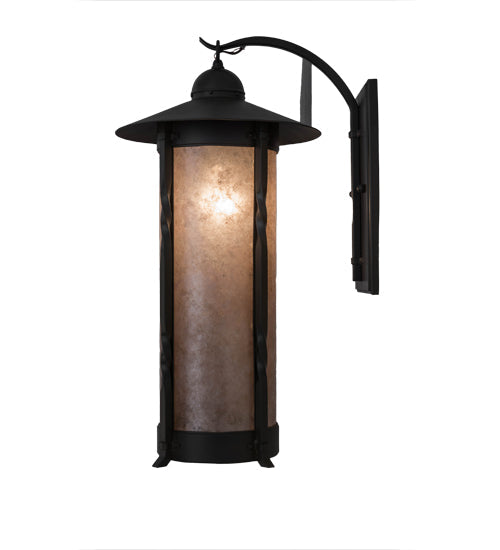 Meyda Lighting Dorchester 12" Timeless Bronze Wall Sconce With Silver Mica Shade Glass
