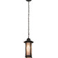 Meyda Lighting Dorchester 8" Timeless Bronze Mini Pendant Light With Silver Mica Shade Glass