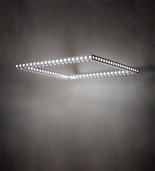 Meyda Lighting Dotz 60"Sq Extreme Chrome Pendant Light With White Statuario Idalight Shade