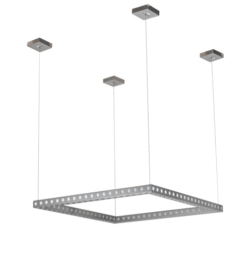 Meyda Lighting Dotz 60"Sq Extreme Chrome Pendant Light With White Statuario Idalight Shade
