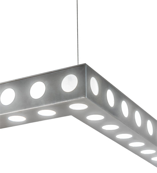 Meyda Lighting Dotz 60"Sq Extreme Chrome Pendant Light With White Statuario Idalight Shade