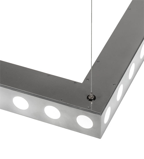 Meyda Lighting Dotz 60"Sq Extreme Chrome Pendant Light With White Statuario Idalight Shade