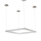 Meyda Lighting Dotz 60"Sq Extreme Chrome Pendant Light With White Statuario Idalight Shade