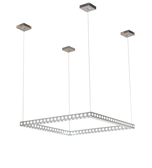 Meyda Lighting Dotz 60"Sq Extreme Chrome Pendant Light With White Statuario Idalight Shade