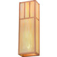 Meyda Lighting Double Bar Mission 10" 4-Light Natural Copper Wall Sconce With Beige Iridescent Shade Glass